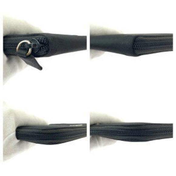 PRADA Tessuto Saffiano Triangle Black Nylon Leather Long Wallet - Picture 3 of 9